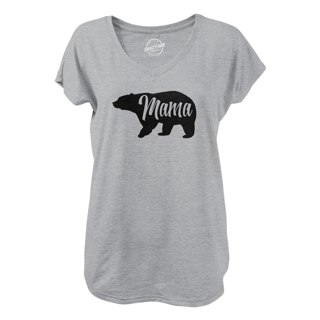 Funny Light Heather Grey Mama Bear Nerdy Animal Tee