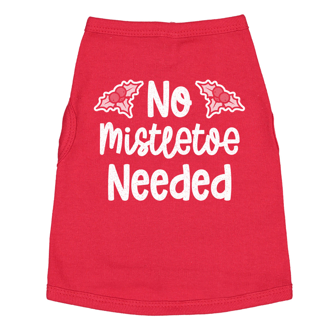 Funny Red No Mistletoe Needed Dog Shirt Nerdy Christmas Tee