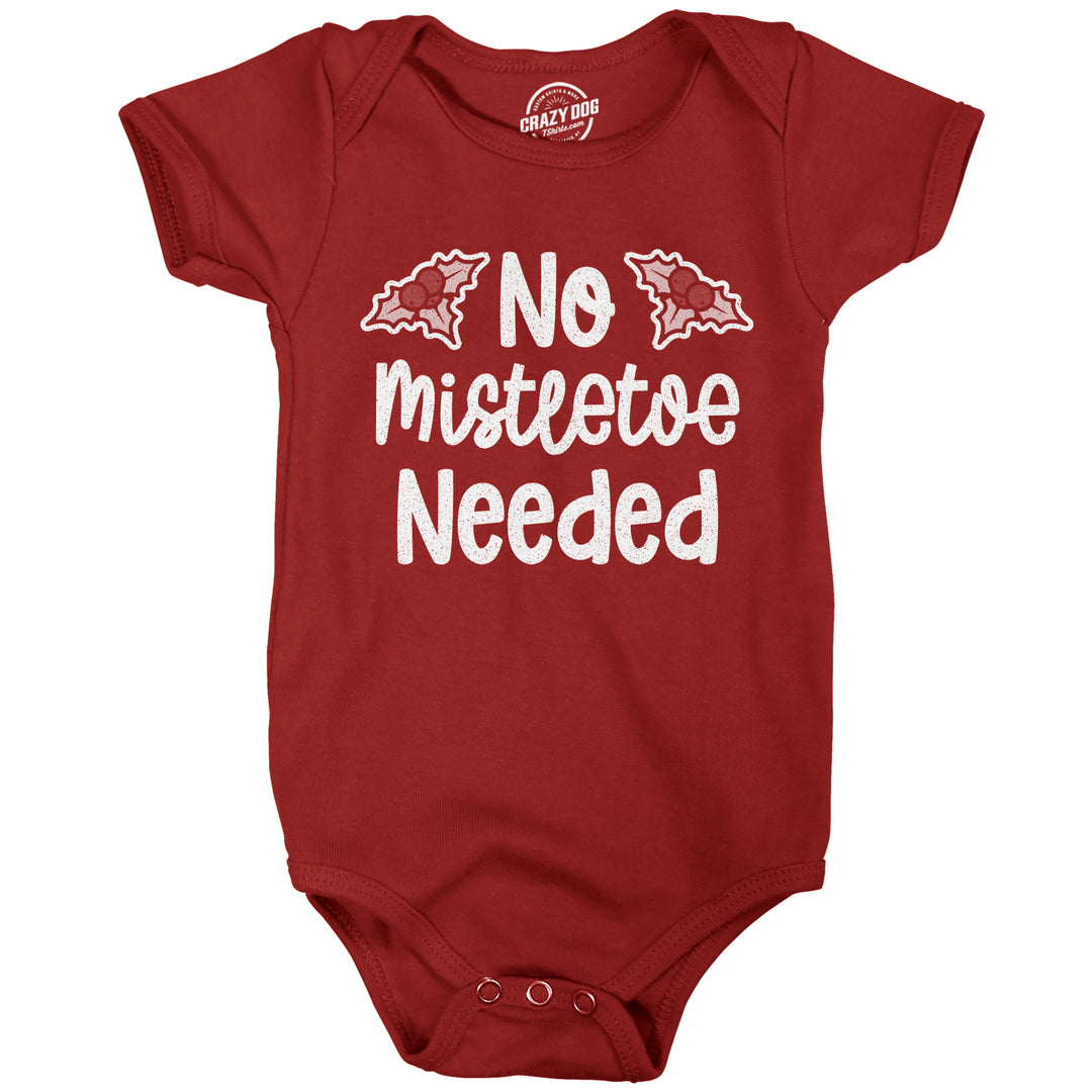 Funny Red No Mistletoe Needed Onesie Nerdy Christmas Tee