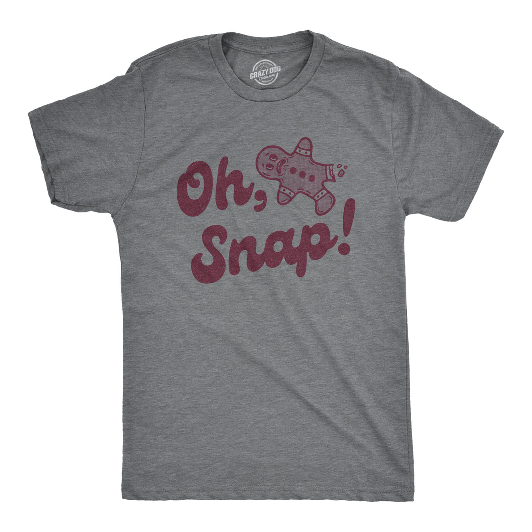 Funny Dark Heather Grey - SNAP Oh Snap Mens T Shirt Nerdy Christmas Food Sarcastic Tee