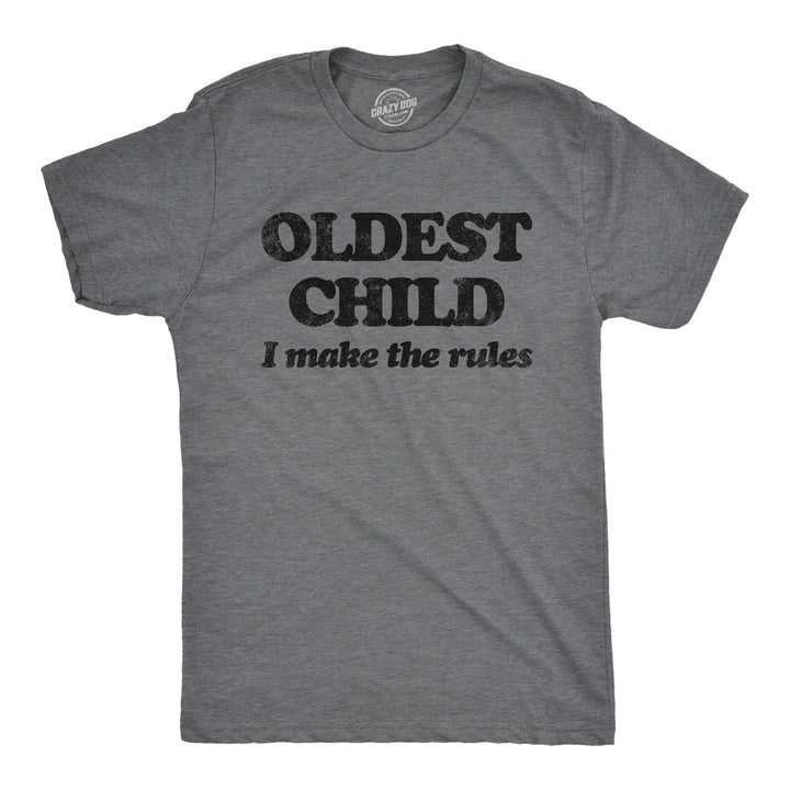 Funny Dark Heather Grey Oldest Middle and Youngest Child Nerdy Brother Sarcastic Tee