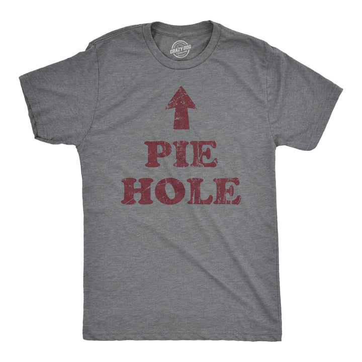 Funny Dark Heather Grey - PIE Pie Hole Mens T Shirt Nerdy Thanksgiving Food Tee