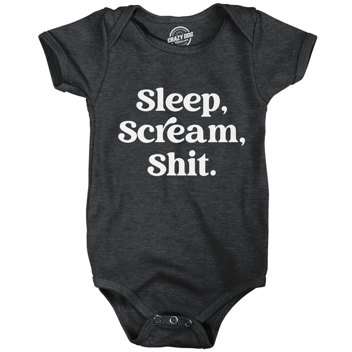 Funny Heather Black Sleep Scream Shit Onesie Nerdy toilet Tee