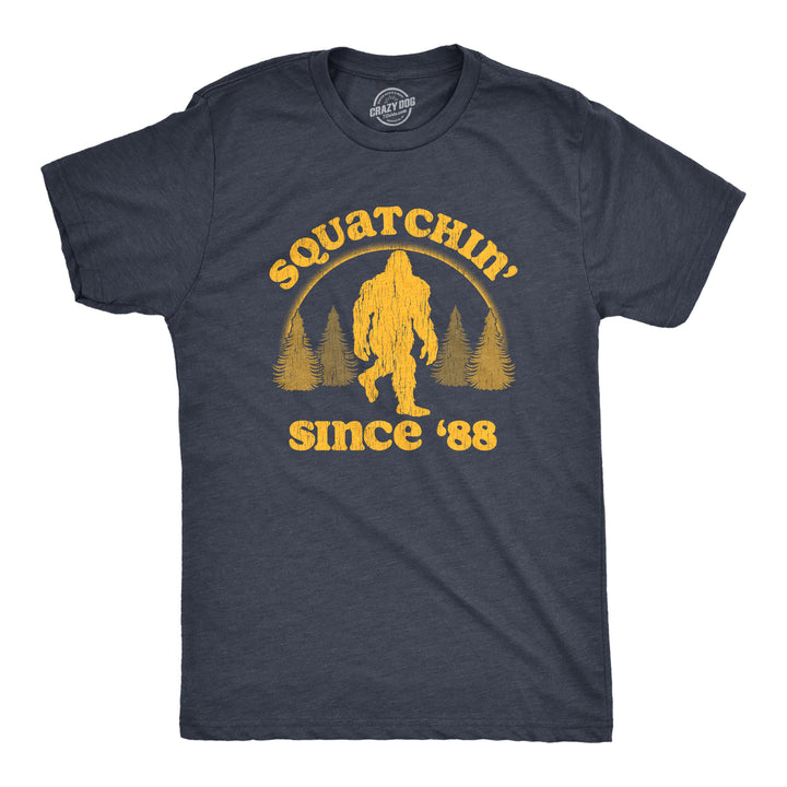 Funny Heather Navy Squatchin Since 88 Mens T Shirt Nerdy Retro Tee