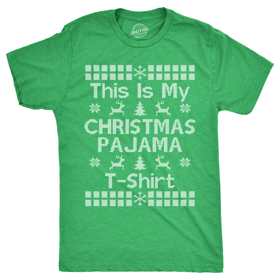 Funny Heather Green - PAJAMA This Is My Christmas Pajama T Shirt Mens T Shirt Nerdy Christmas Sarcastic Tee