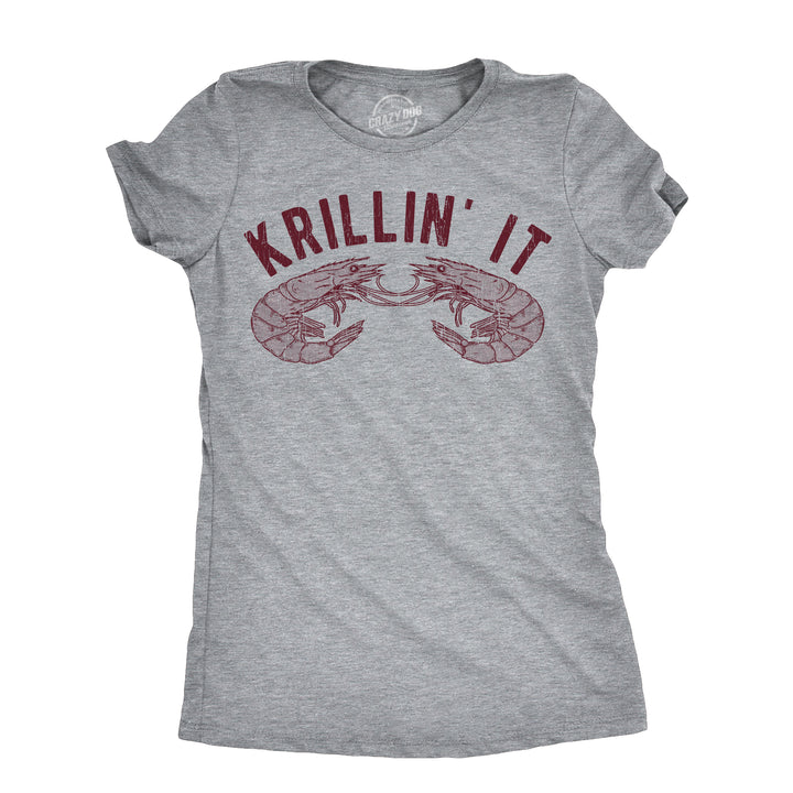 Funny Light Heather Grey - KRILLIN Krillin It Womens T Shirt Nerdy animal sarcastic Tee