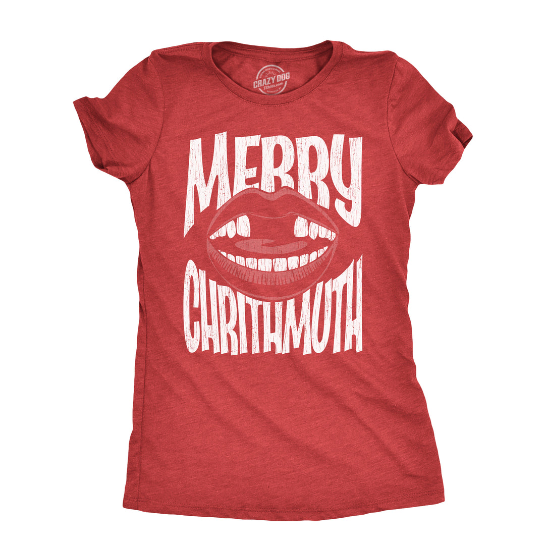 Funny Heather Red - CHRITHMUTH Merry Chrithmuth Womens T Shirt Nerdy Christmas Sarcastic Tee