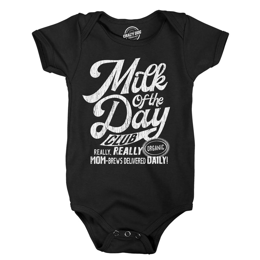 Funny Heather Black - MILK Milk Of The Day Club Onesie Nerdy Sarcastic Tee