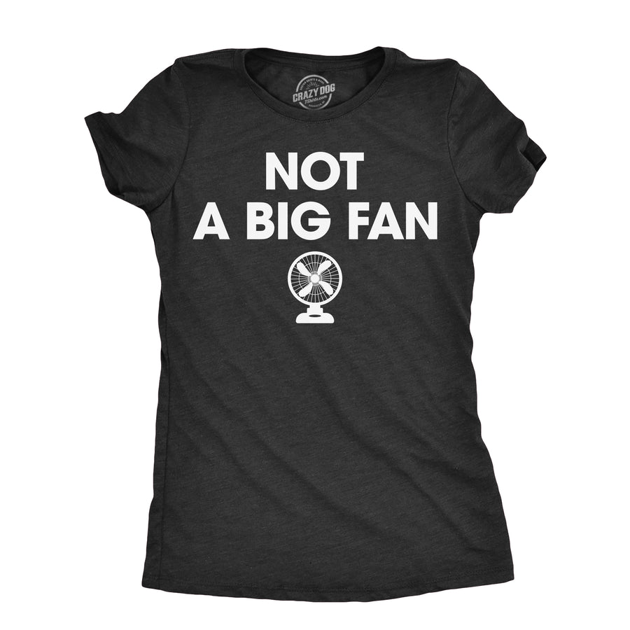 Funny Heather Black - FAN Not A Big Fan Womens T Shirt Nerdy Sarcastic Tee