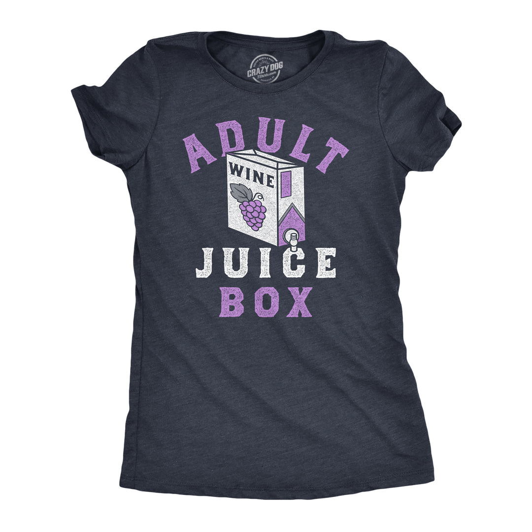 Funny Heather Black - Juice Box Adult Juice Box Womens T Shirt Nerdy Wine sarcastic Tee