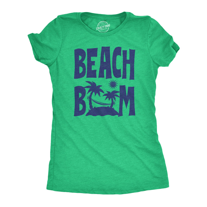 Funny Heather Green - BEACHBUM Beach Bum Womens T Shirt Nerdy Vacation sarcastic Tee