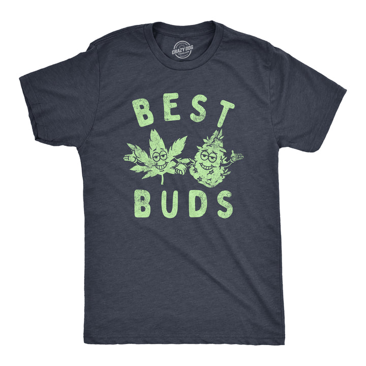 Funny Heather Navy - BUDS Best Buds Mens T Shirt Nerdy 420 Sarcastic Tee