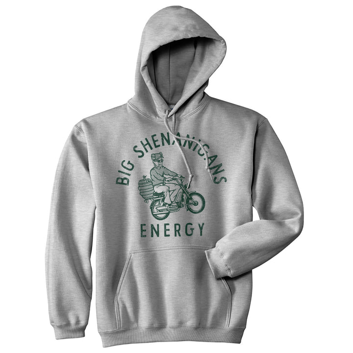 Funny Heather Grey - Shenanigans Energy Big Shenanigans Energy Hoodie Nerdy Saint Patrick's Day Drinking Tee