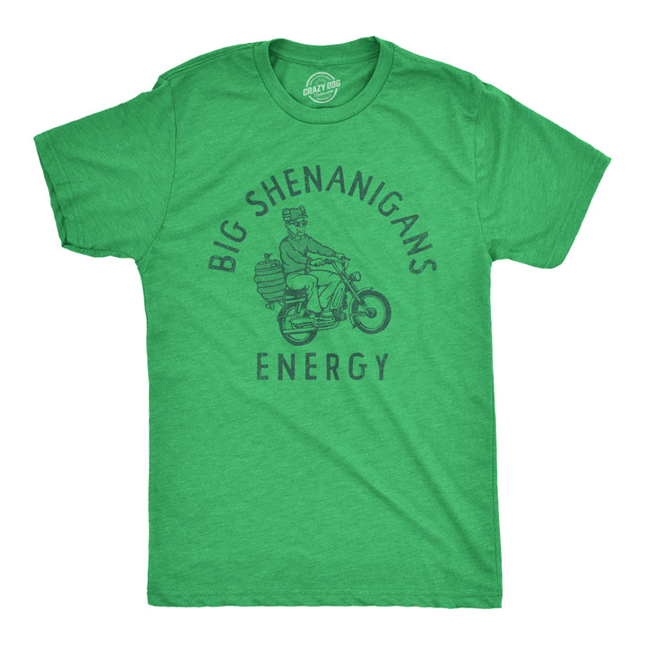 Funny Heather Green - ENERGY Big Shenanigans Energy Mens T Shirt Nerdy Saint Patrick's Day Drinking Tee