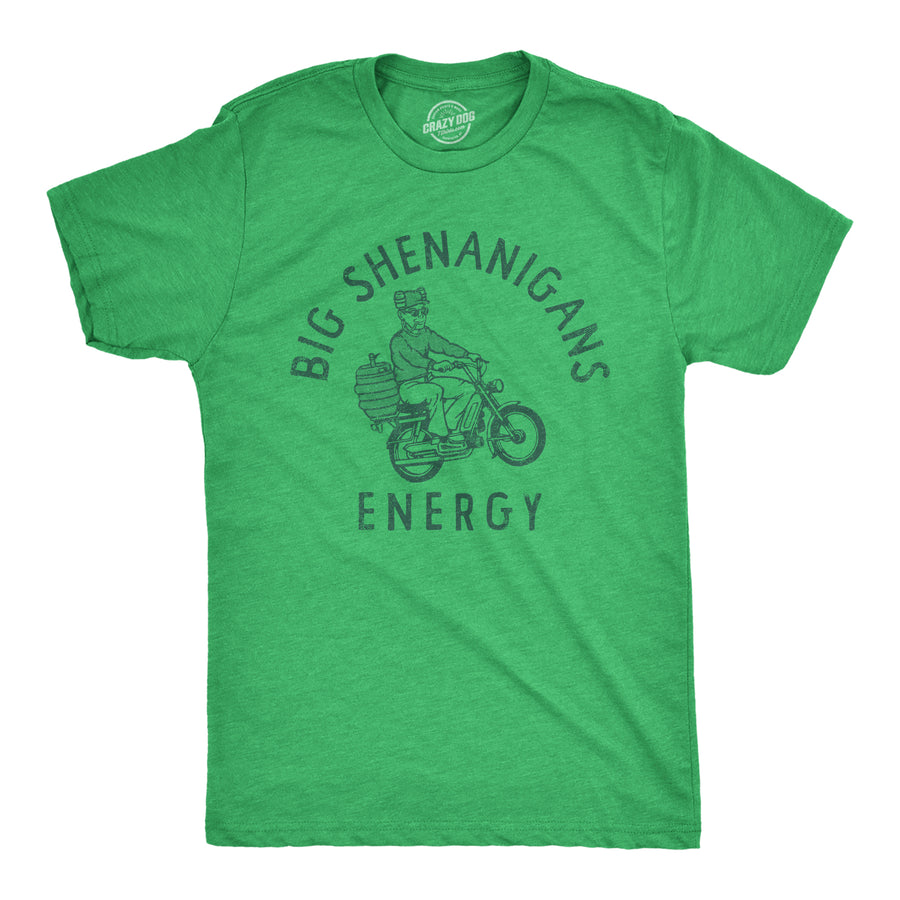 Funny Heather Green - ENERGY Big Shenanigans Energy Mens T Shirt Nerdy Saint Patrick's Day Drinking Tee