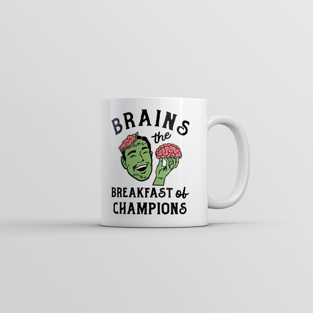 Funny White Brains The Breakfast Of Champions Coffee Mug Nerdy Halloween Sarcastic Tee