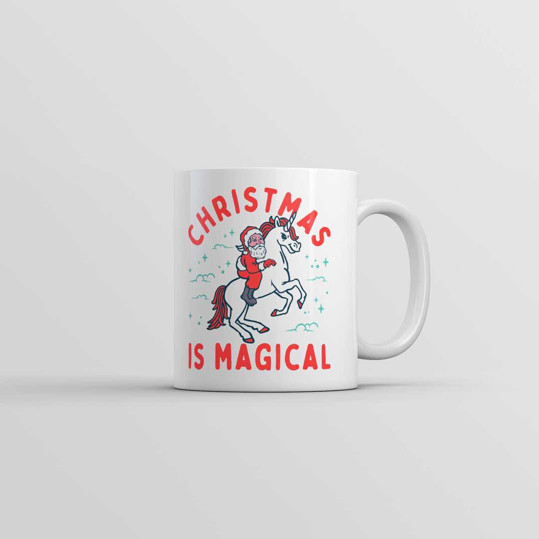 Funny White Christmas Is Magical Coffee Mug Nerdy Christmas Sarcastic Unicorn Tee