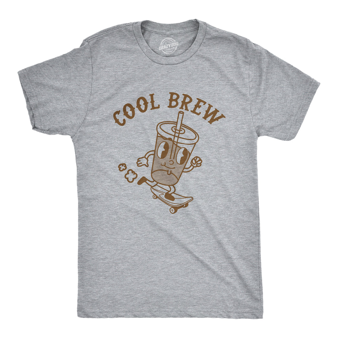 Funny Light Heather Grey - COOL Cool Brew Mens T Shirt Nerdy Sarcastic Coffee Tee