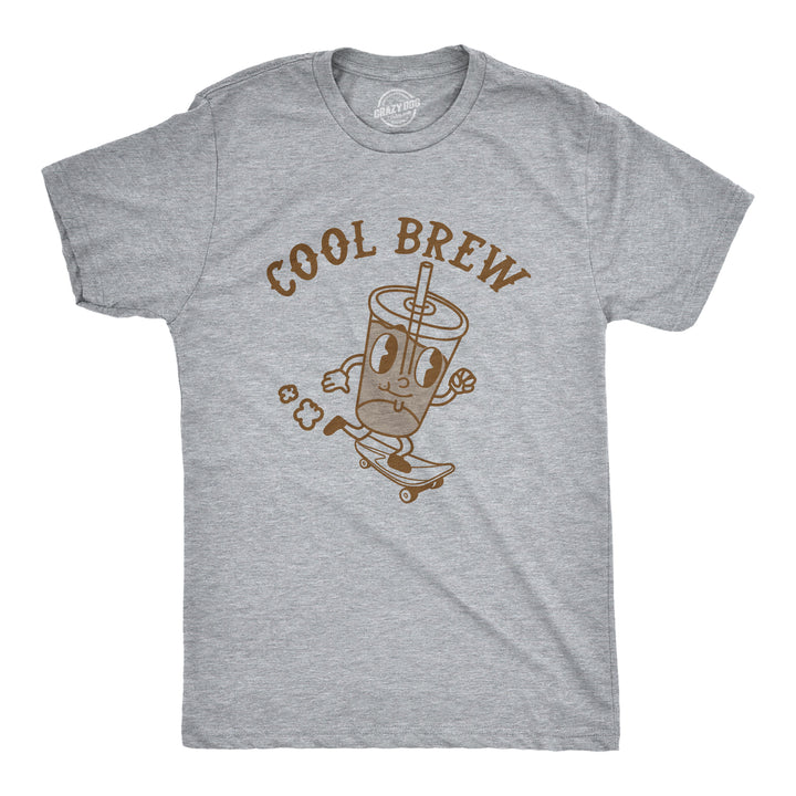 Funny Light Heather Grey - COOL Cool Brew Mens T Shirt Nerdy Sarcastic Coffee Tee