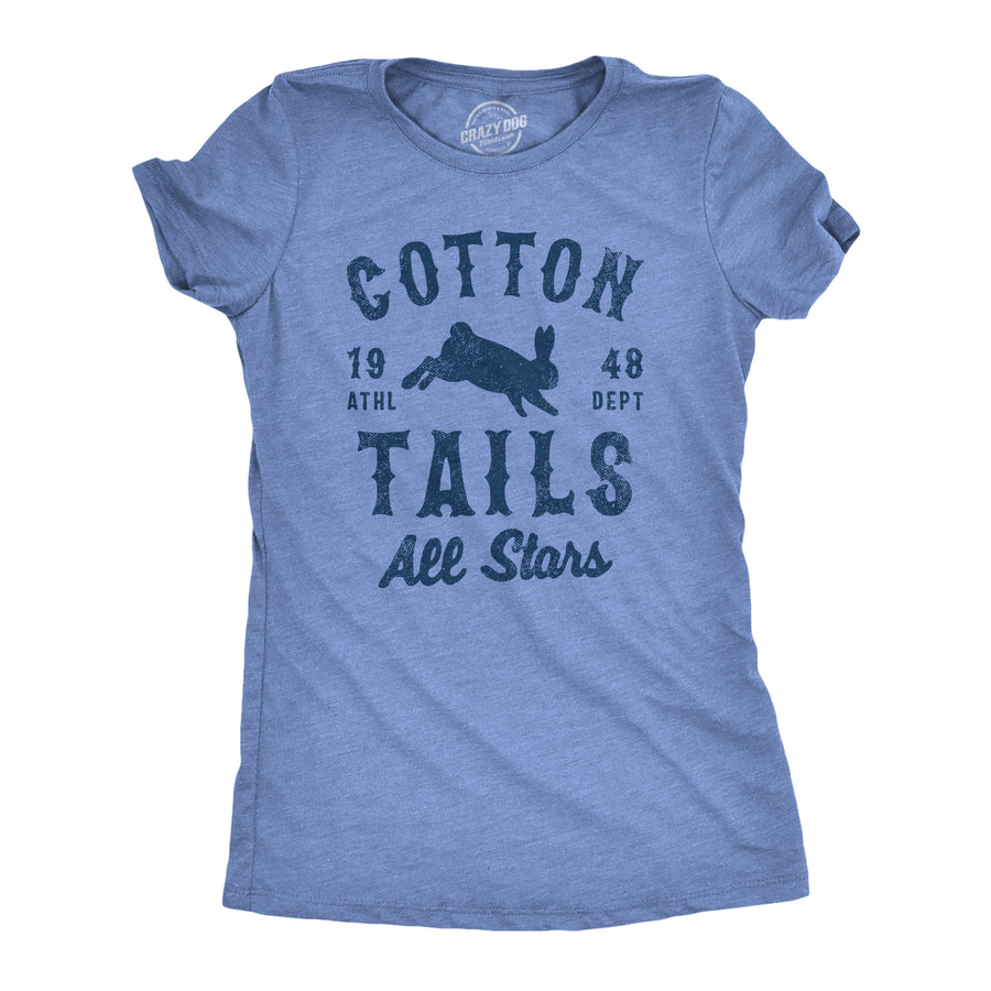 Funny Light Heather Blue - Cotton Tails Cotton Tails All Stars Womens T Shirt Nerdy Easter Tee