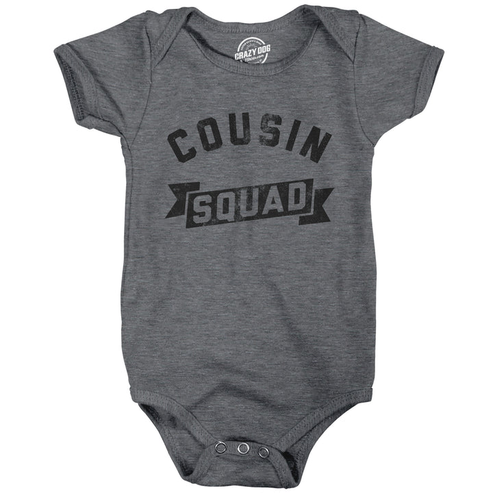 Funny Dark Heather Grey - Cousin Squad Cousin Squad Onesie Nerdy Sarcastic Tee