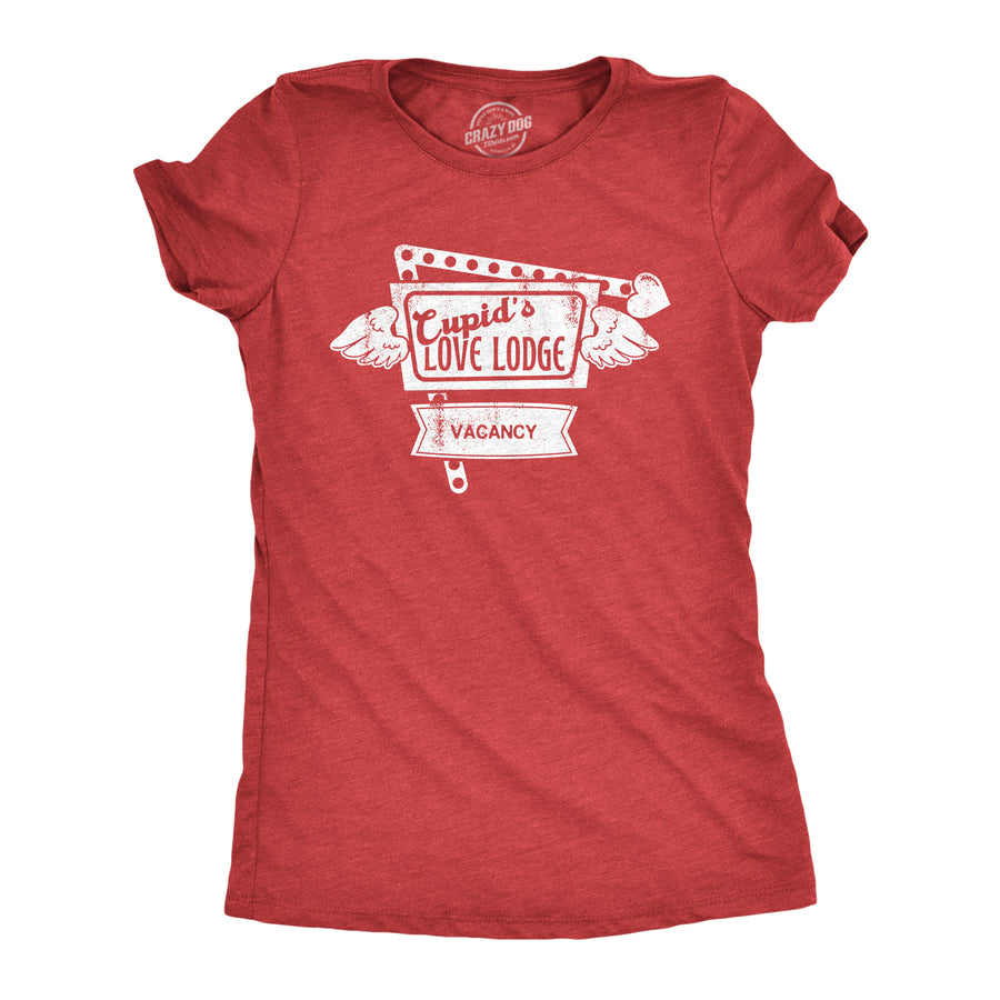 Funny Heather Red - LODGE Cupids Love Lodge Womens T Shirt Nerdy Valentine's Day Tee