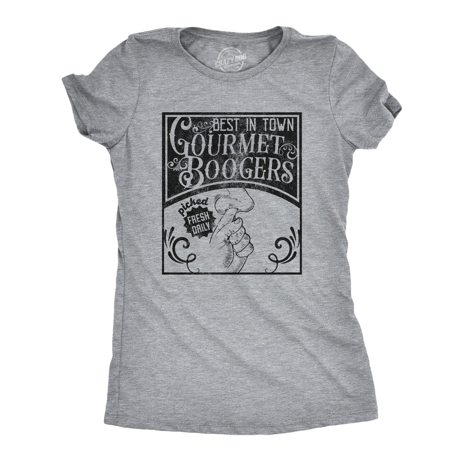 Funny Light Heather Grey - BOOGERS Gourmet Boogers Womens T Shirt Nerdy Sarcastic Tee