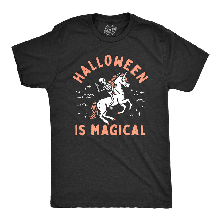 Funny Heather Black - MAGICAL Halloween Is Magical Mens T Shirt Nerdy Halloween Sarcastic Tee