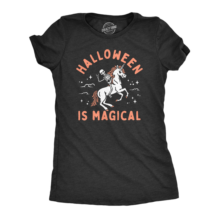 Funny Heather Black - MAGICAL Halloween Is Magical Womens T Shirt Nerdy Halloween Sarcastic Tee