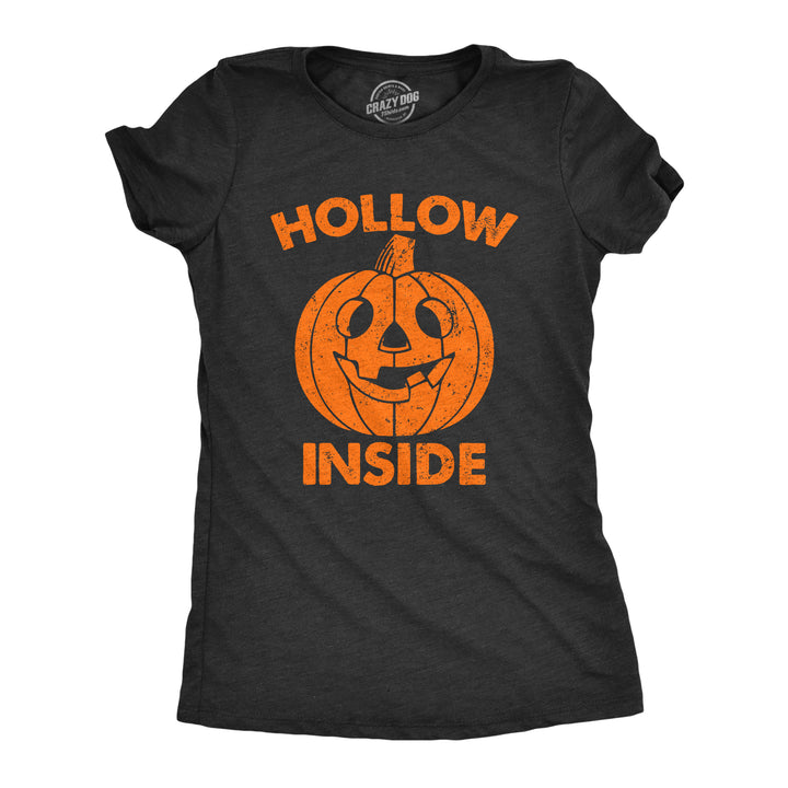 Funny Heather Black - HOLLOW Hollow Inside Womens T Shirt Nerdy Halloween Sarcastic Tee