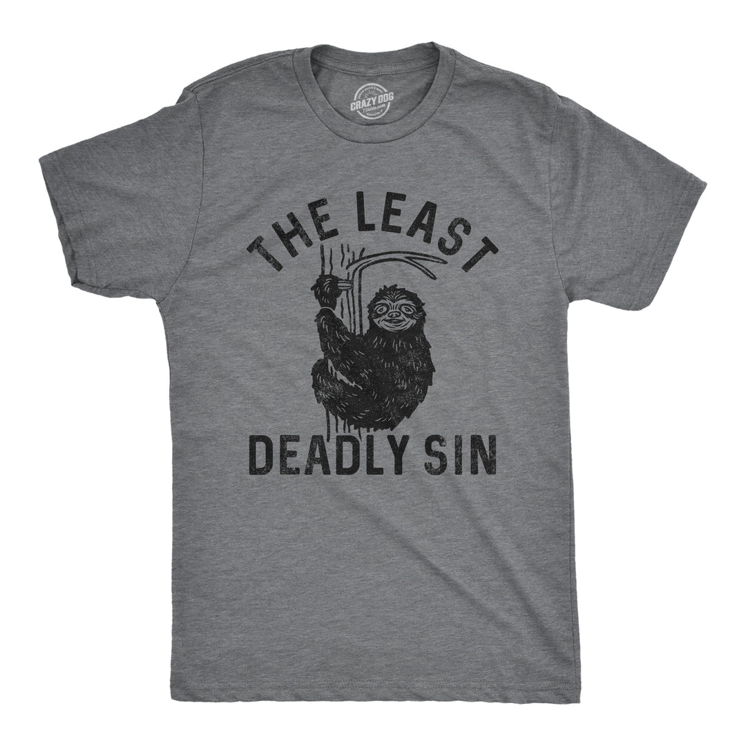 Funny Dark Heather Grey - SIN The Least Deadly Sin Mens T Shirt Nerdy Sarcastic Tee