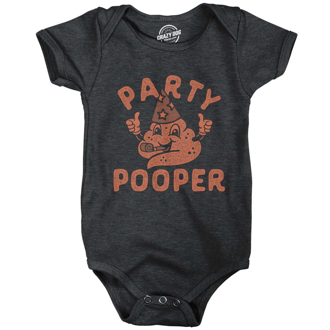 Funny Heather Black - Party Pooper Party Pooper Onesie Nerdy Toilet sarcastic Tee