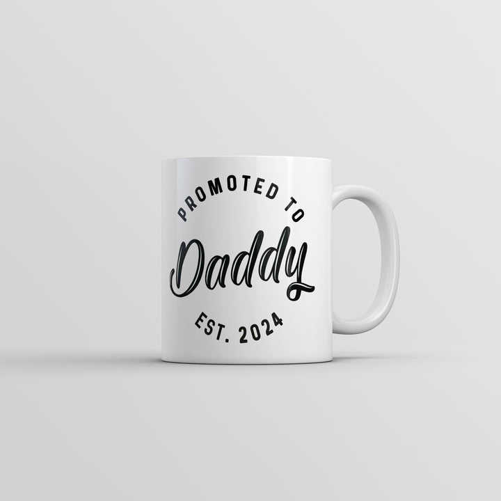 Funny White Promoted To Daddy 2024 Coffee Mug Nerdy Father's Day Tee