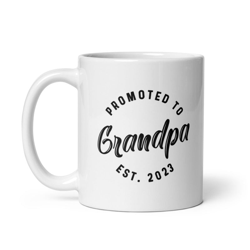 Funny White Promoted To Grandpa Coffee Mug Nerdy Father's Day Grandfather Tee