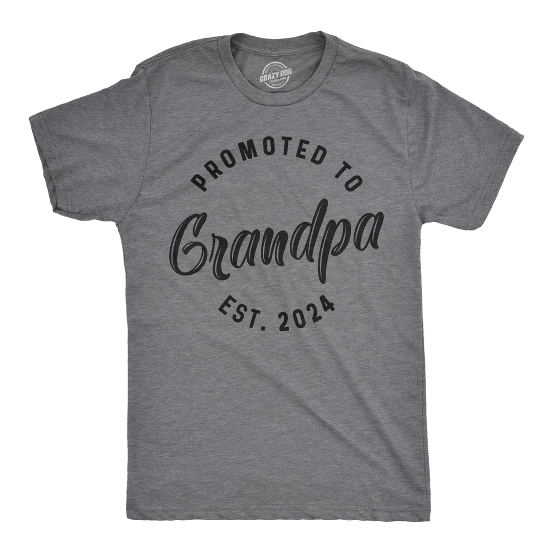 Funny Dark Heather Grey - 2024 Promoted To Grandpa 2024 Mens T Shirt Nerdy Father's Day Grandfather Tee