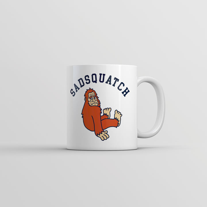 Funny White Sadsquatch Coffee Mug Nerdy Sarcastic Tee