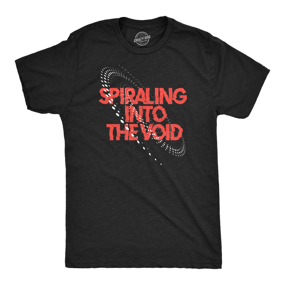 Funny Heather Black - VOID Spiraling Into The Void Mens T Shirt Nerdy Sarcastic Tee