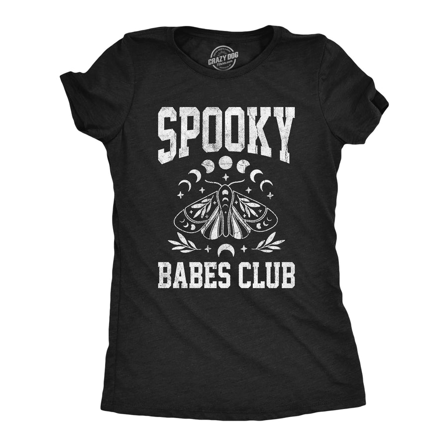 Funny Heather Black - Spooky Babes Spooky Babes Club Womens T Shirt Nerdy halloween Tee