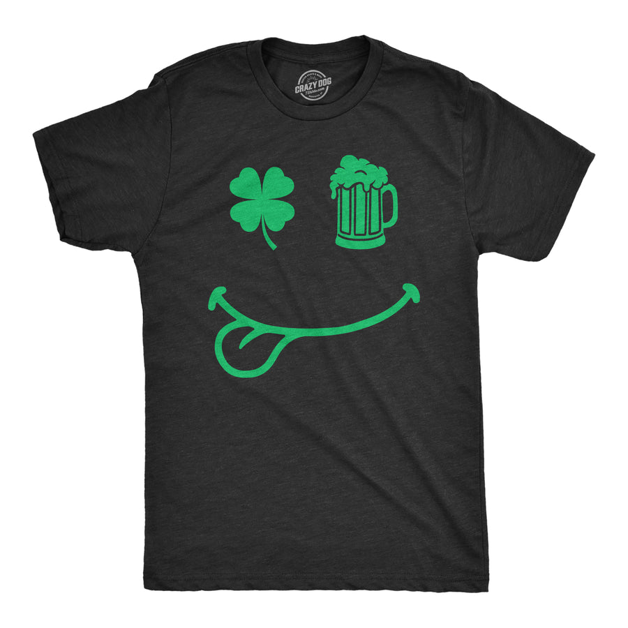 Funny Heather Black - STPATSSMILE St Pat Smile Mens T Shirt Nerdy Saint Patrick's Day Tee