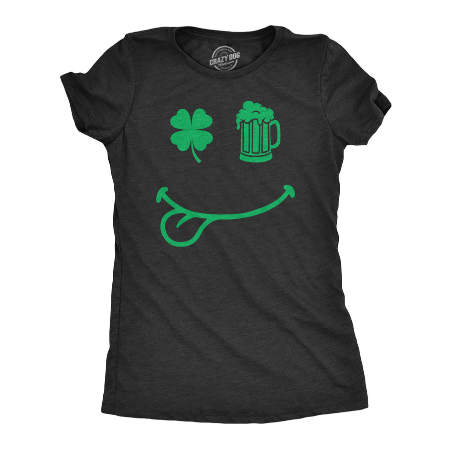 Funny Heather Black - STPATSSMILE St Pat Smile Womens T Shirt Nerdy Saint Patrick's Day Tee