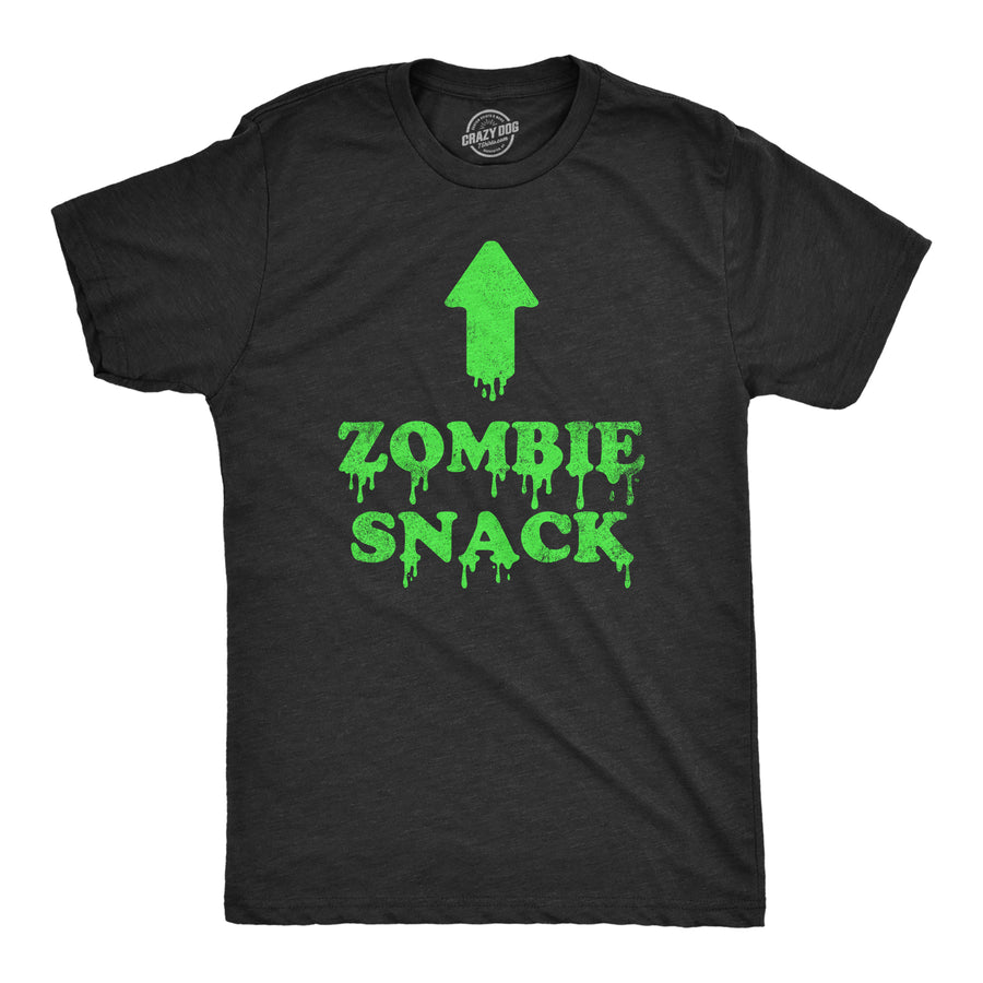 Funny Heather Black - SNACK Zombie Snack Mens T Shirt Nerdy Halloween Zombie sarcastic Tee