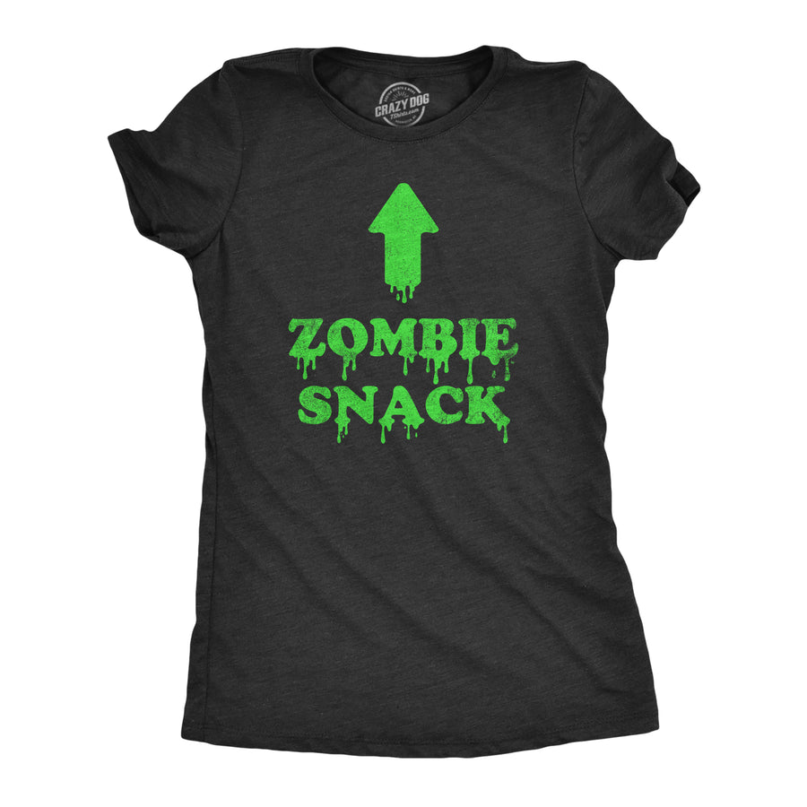 Funny Heather Black - SNACK Zombie Snack Womens T Shirt Nerdy Halloween Zombie sarcastic Tee