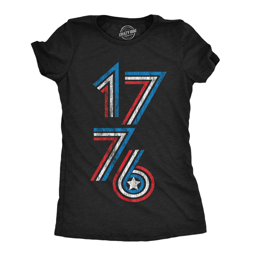 Funny Heather Black - 1776 Stripes 1776 Stripes Womens T Shirt Nerdy Fourth Of July Tee