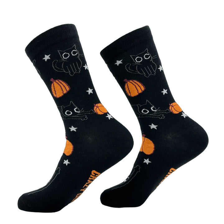 Women's Black Cat Pumpkin Socks