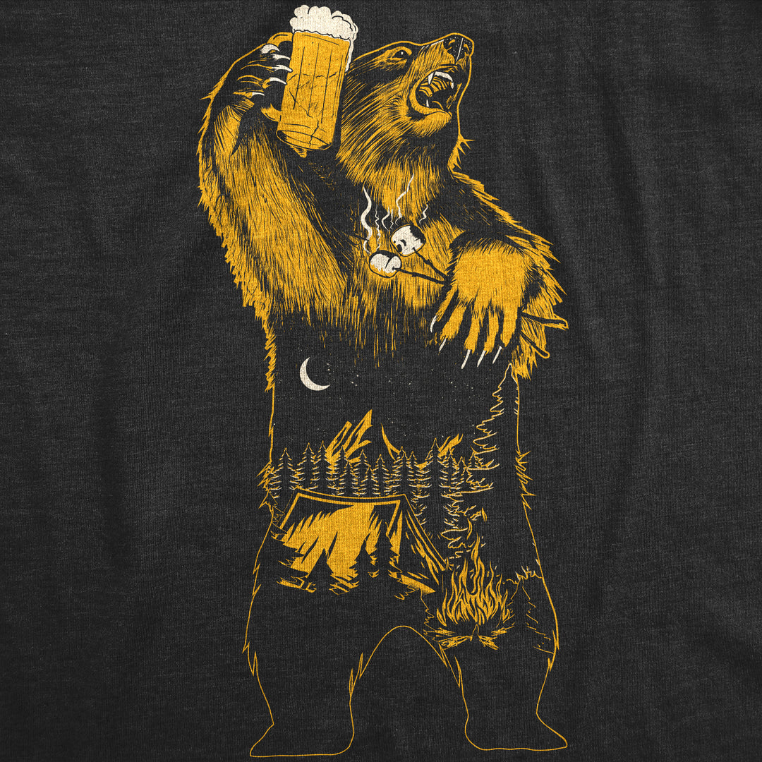 Camping Party Bear Men's T Shirt