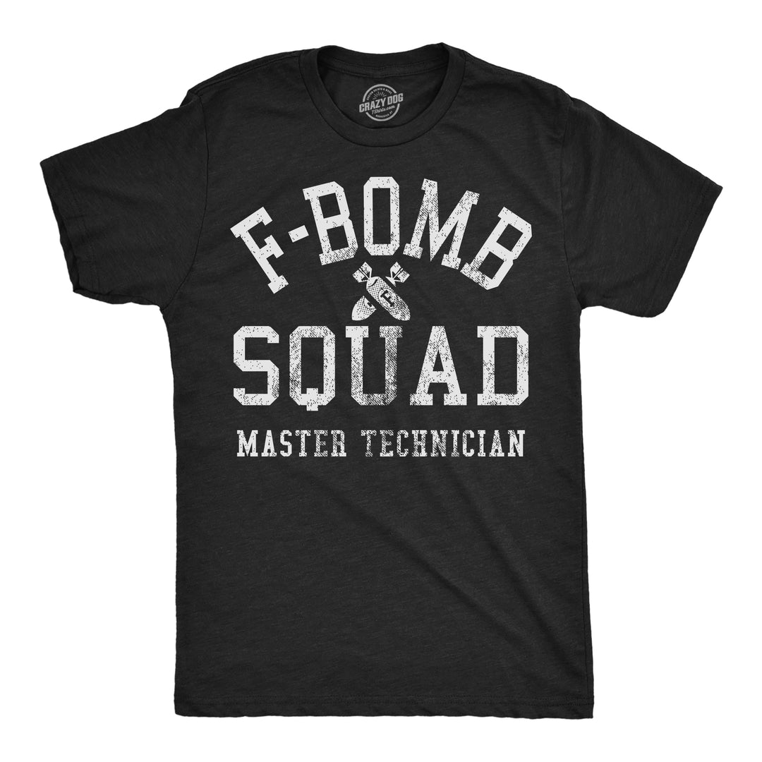 Funny Heather Black - F Bomb Squad F Bomb Squad Mens T Shirt Nerdy Sarcastic Tee