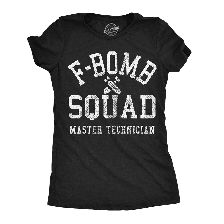 Funny Heather Black - F Bomb Squad F Bomb Squad Womens T Shirt Nerdy Sarcastic Tee