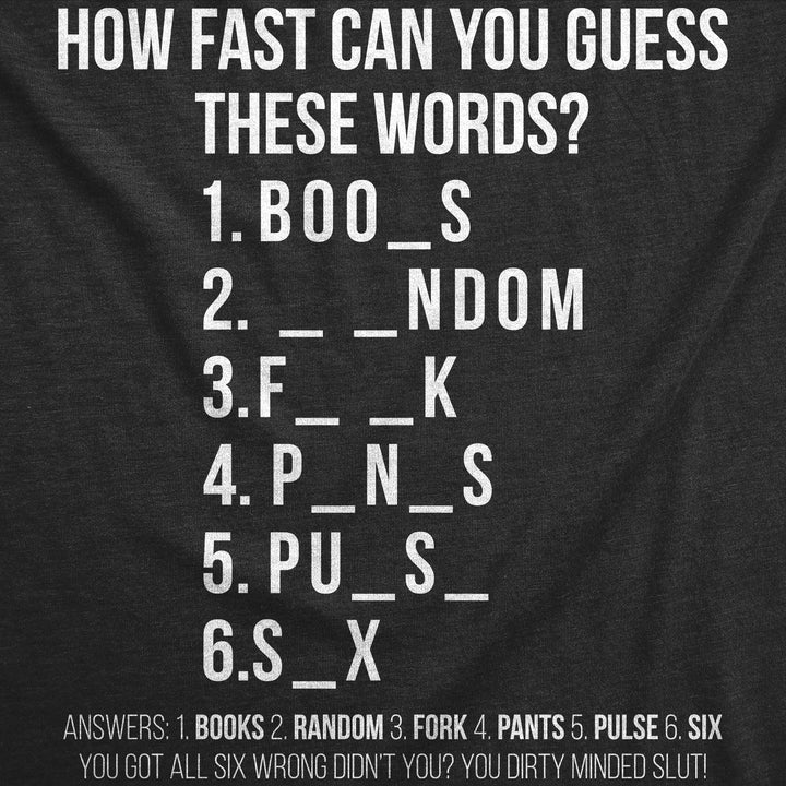 How Fast Can You Guess These Words Women's T Shirt