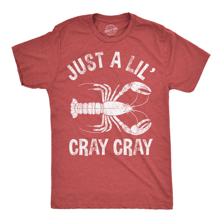 Funny Heather Red - Lil Cray Cray Just A Lil Cray Cray Mens T Shirt Nerdy sarcastic animal Tee