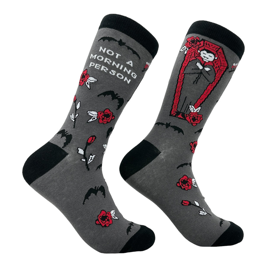 Funny Multi - Not A Morning Person Vampire Men's Not A Morning Person Sock Nerdy sarcastic Tee